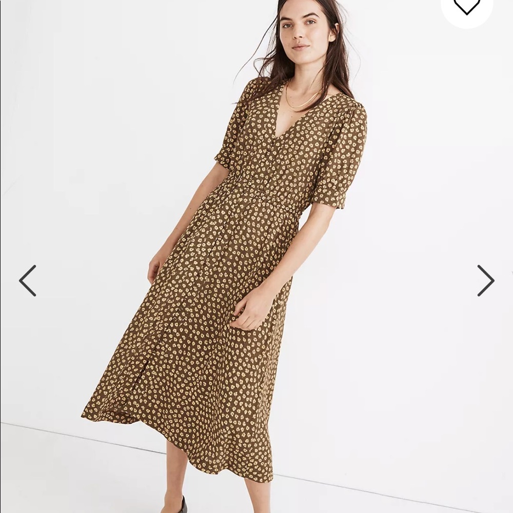 Madewell midi dress in woodcut floral